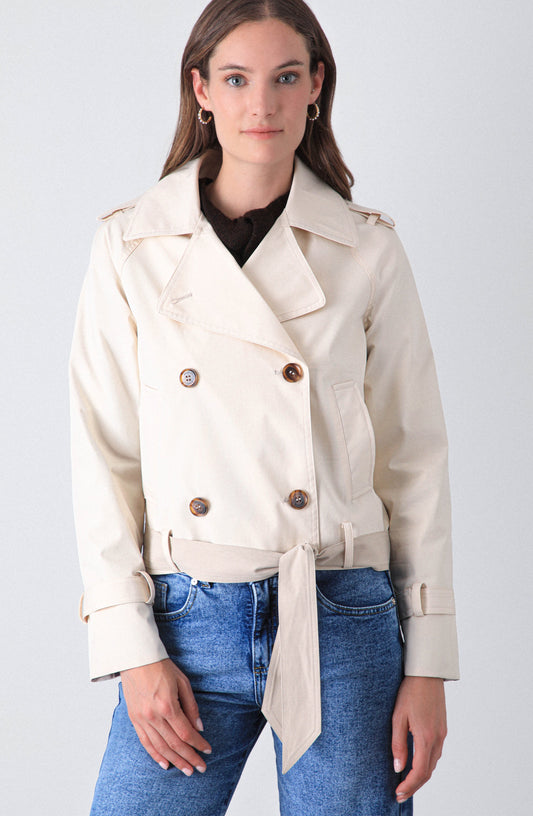 Trench Corto Ecru