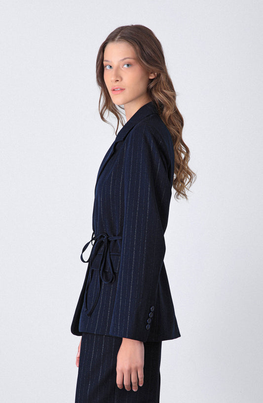 Blazer Lineas Lurex Navy
