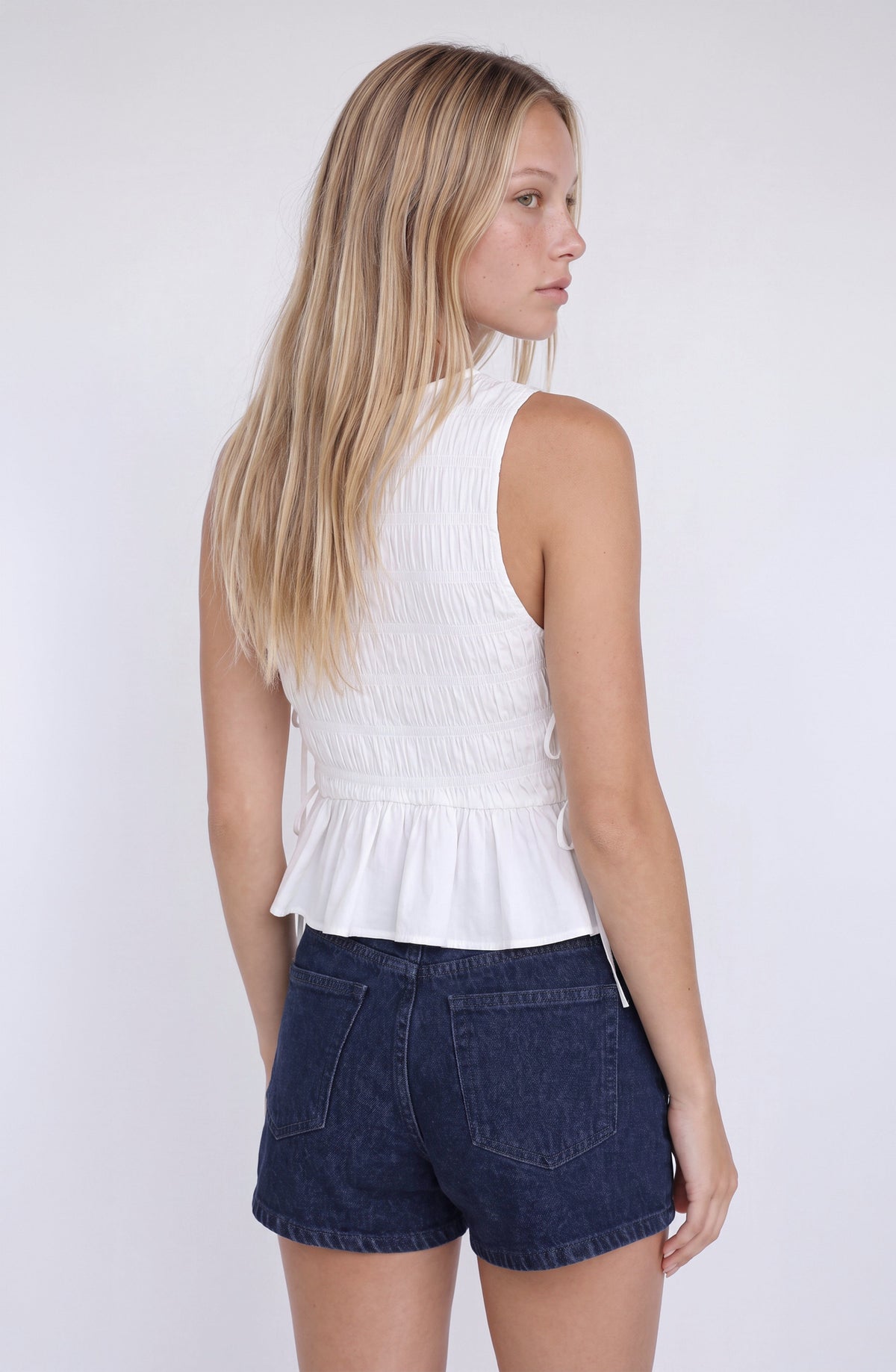 Top Abertura Cintas Panal White