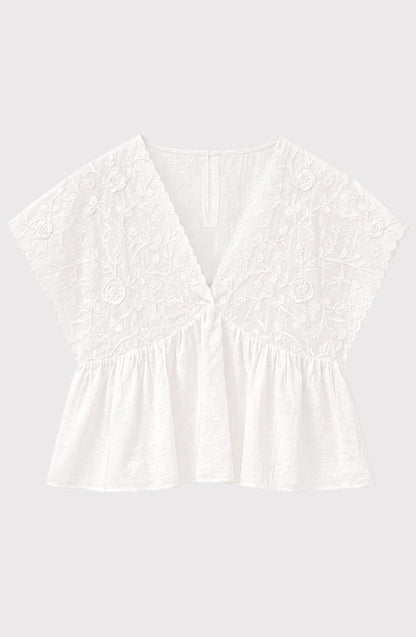 Top Cuadrado Bordado White