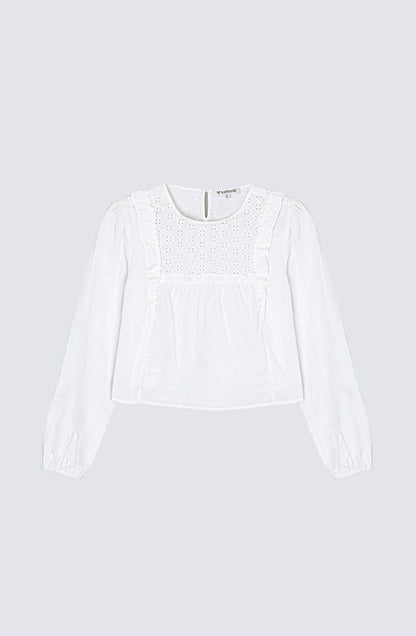 Blusa Vuelos Broderie White