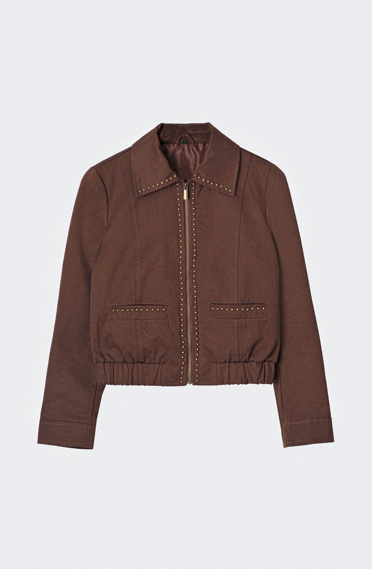 Chaqueta Bomber Tachas Brown