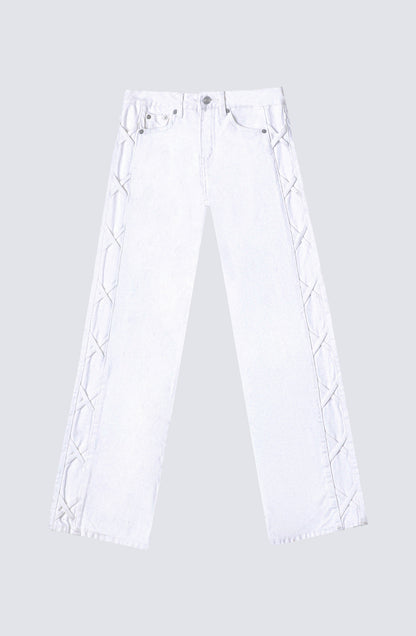 Pantalón Franja Lateral White