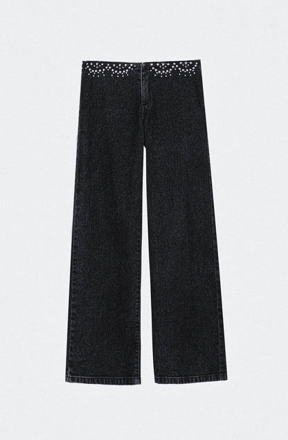 Pantalón Cinturón Tachas Grey