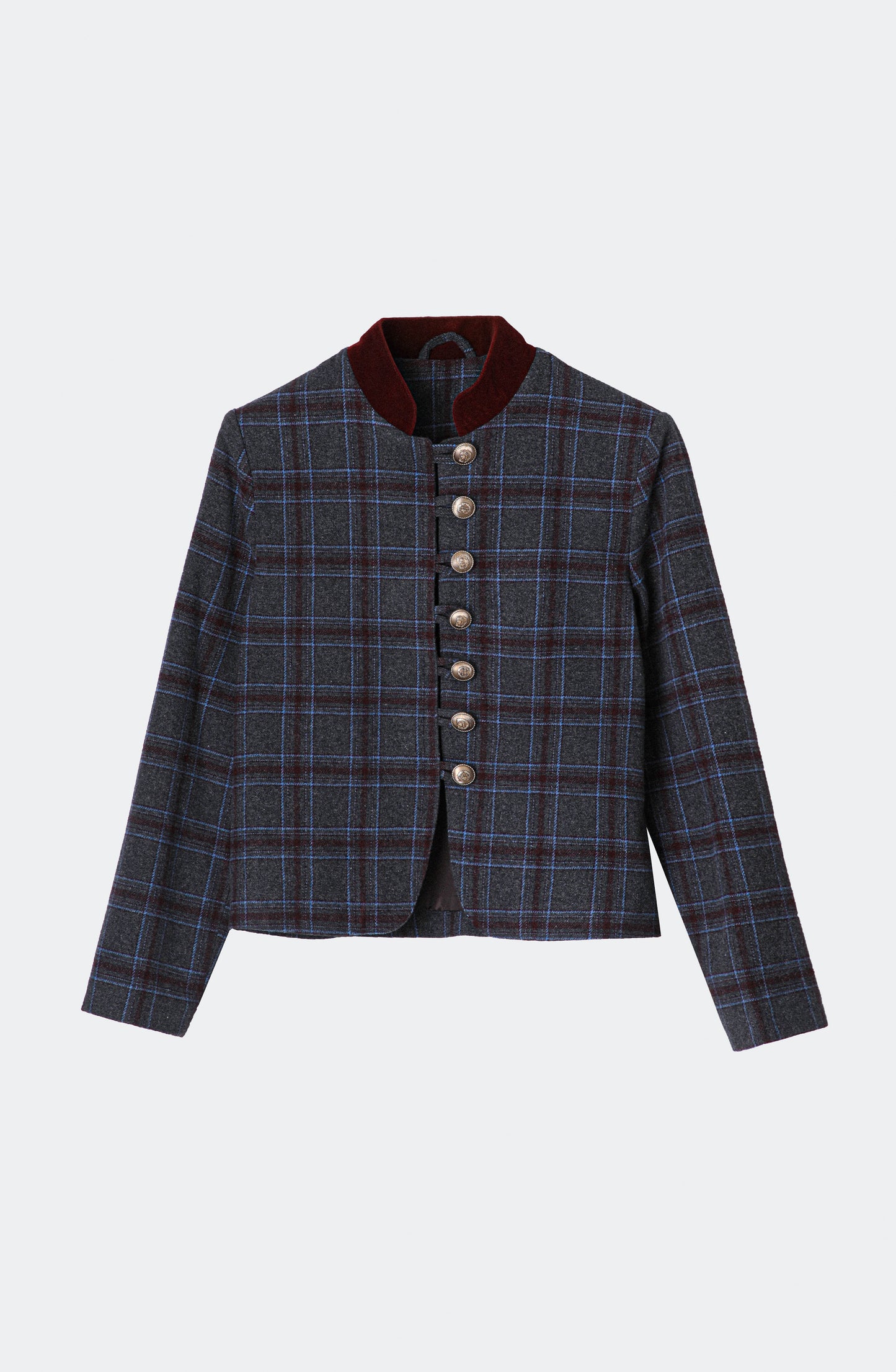 Casaca Estampada Botones Grey