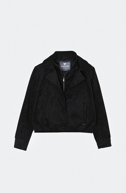 Casaca Suede Botones Black
