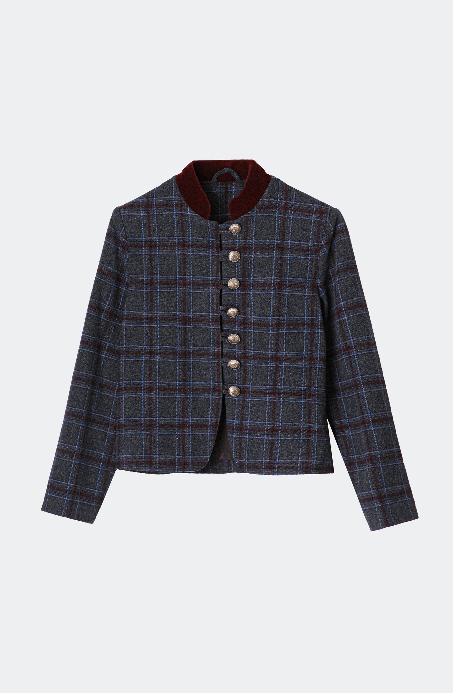Casaca Estampada Botones Grey