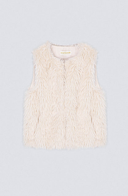 Chaqueta Sin Mangas Pelo White