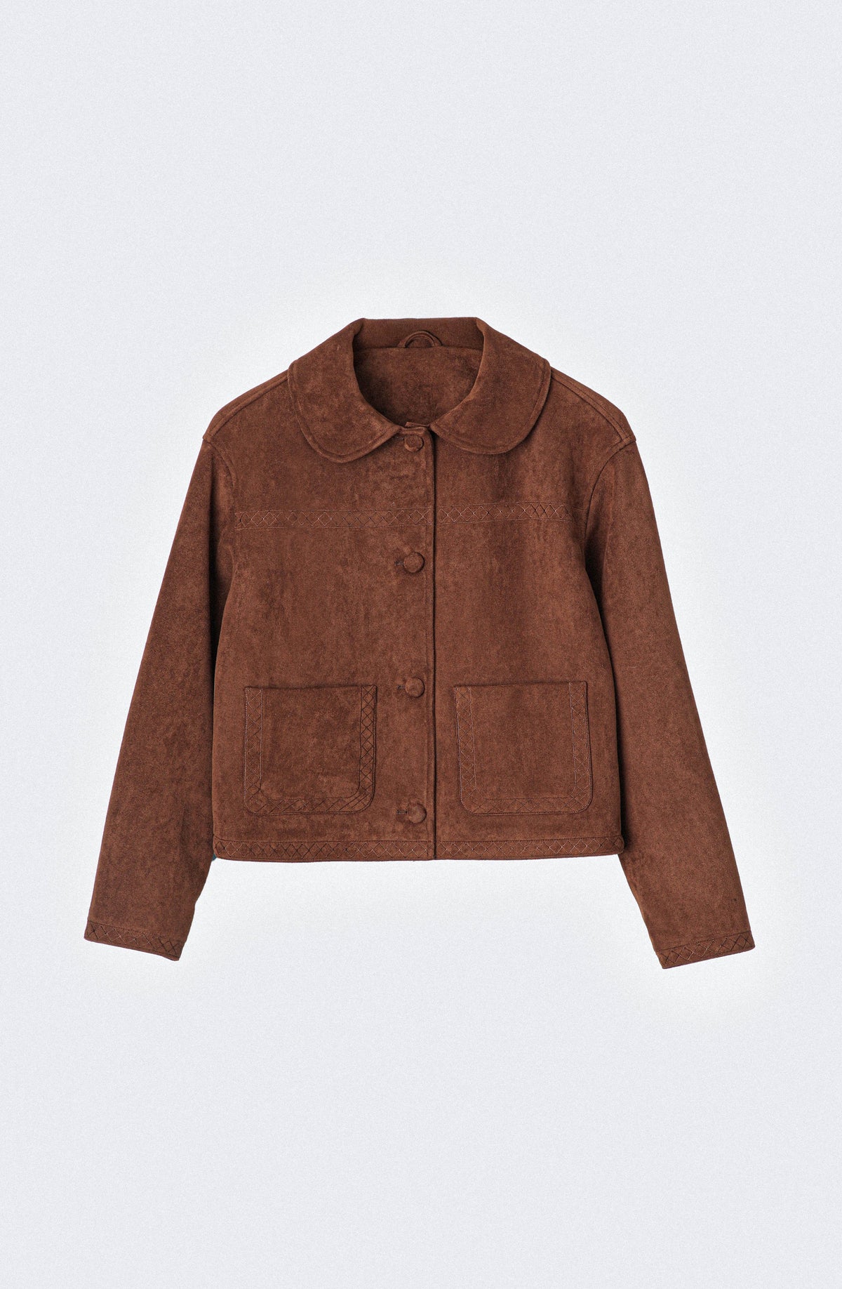 Chaqueta Detalle Bordado Brown