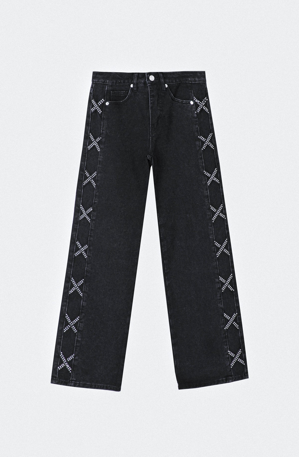 Pantalón Franja Lateral Tachas Black