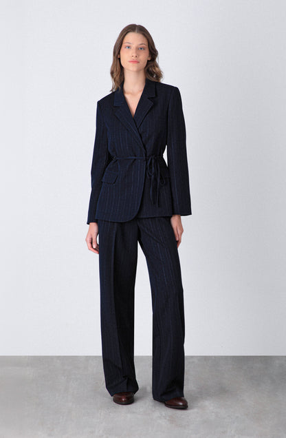 Blazer Lineas Lurex Navy