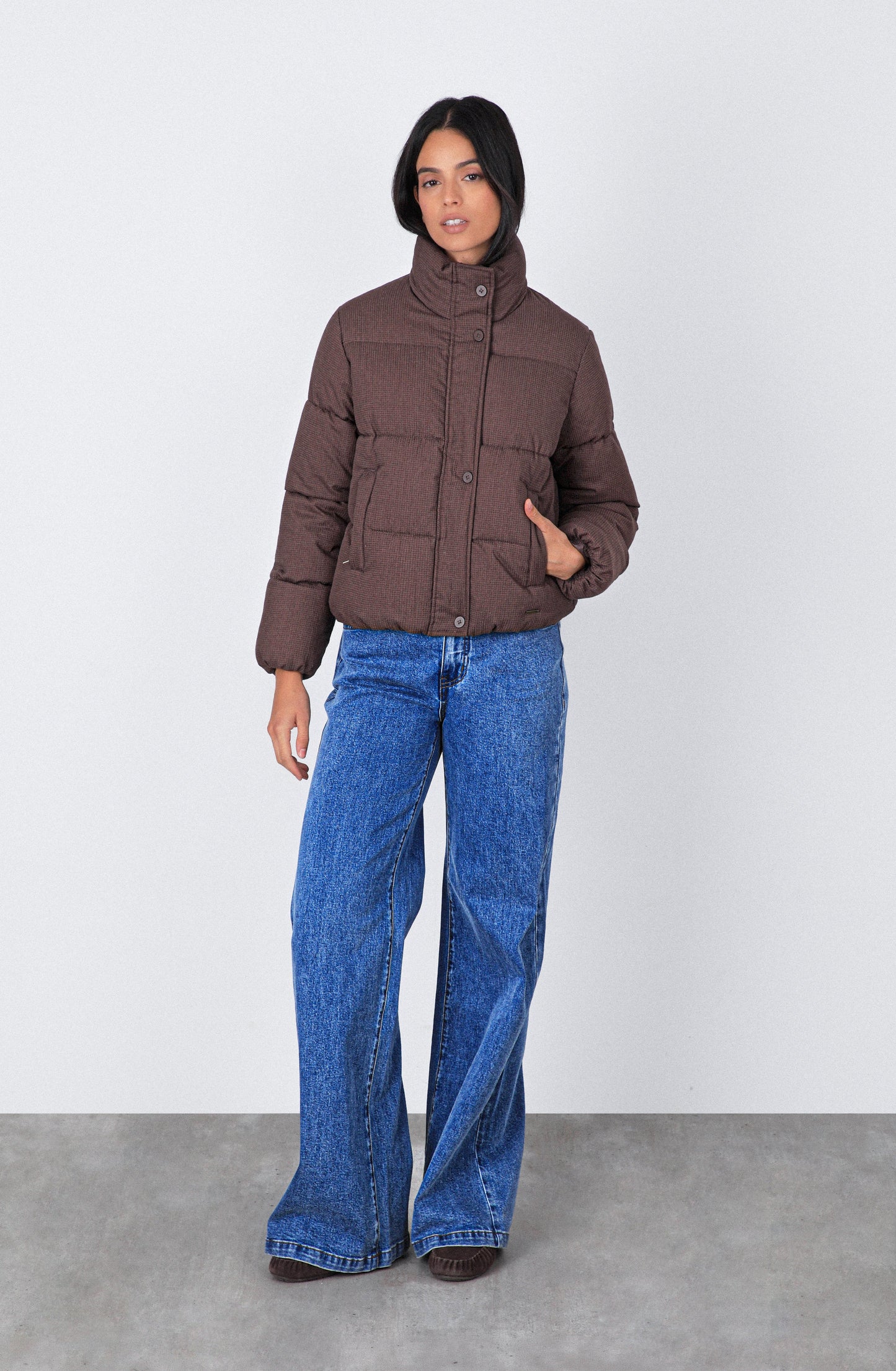 Puffa Tejida Print Brown
