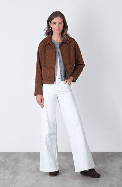 Chaqueta Detalle Bordado Brown