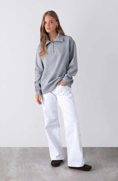 Polera Mid Zipper Grey Melange