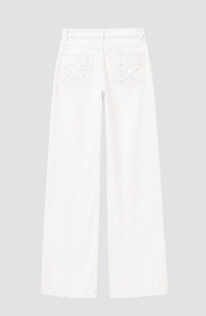 Pantalón Estrella Desflecado White