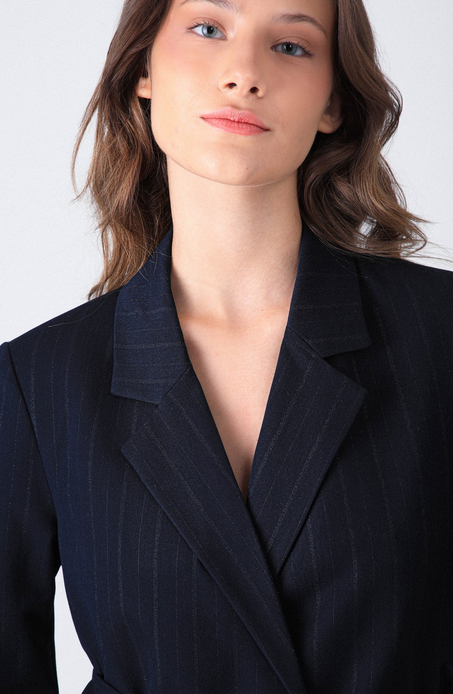 Blazer Lineas Lurex Navy