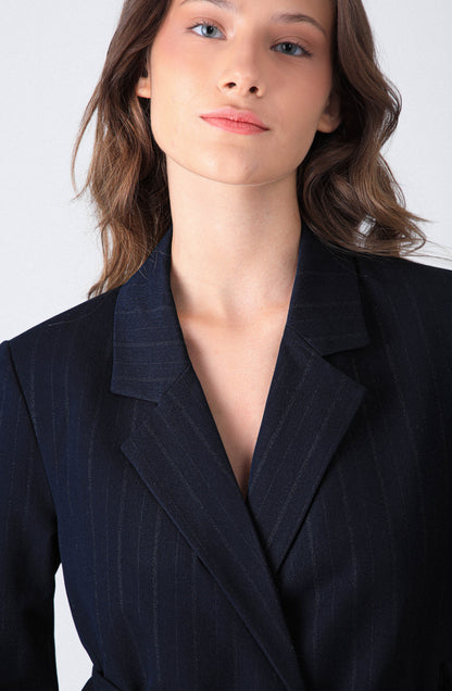Blazer Lineas Lurex Navy