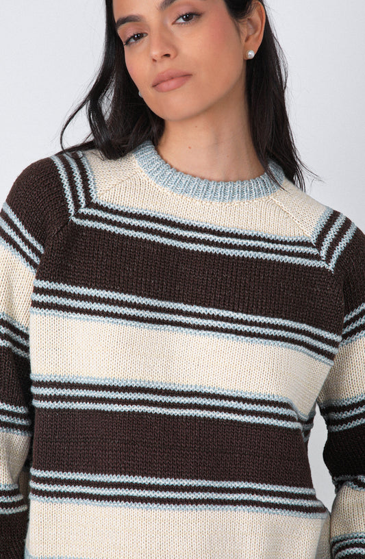 Sweater Rayas Ecru