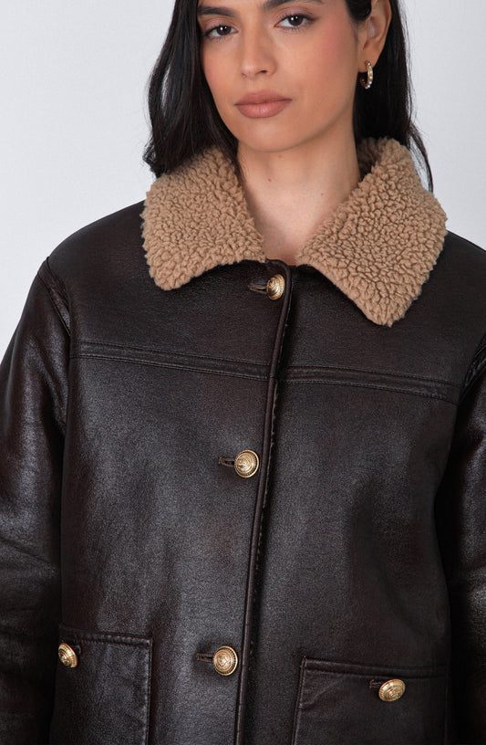 Casaca Pu Sherpa Brown