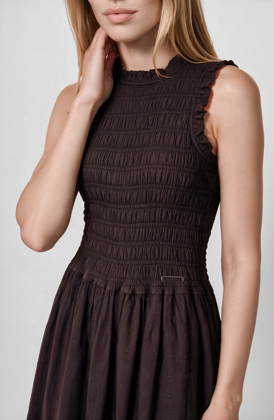 Vestido Panal Sin Manga Brown