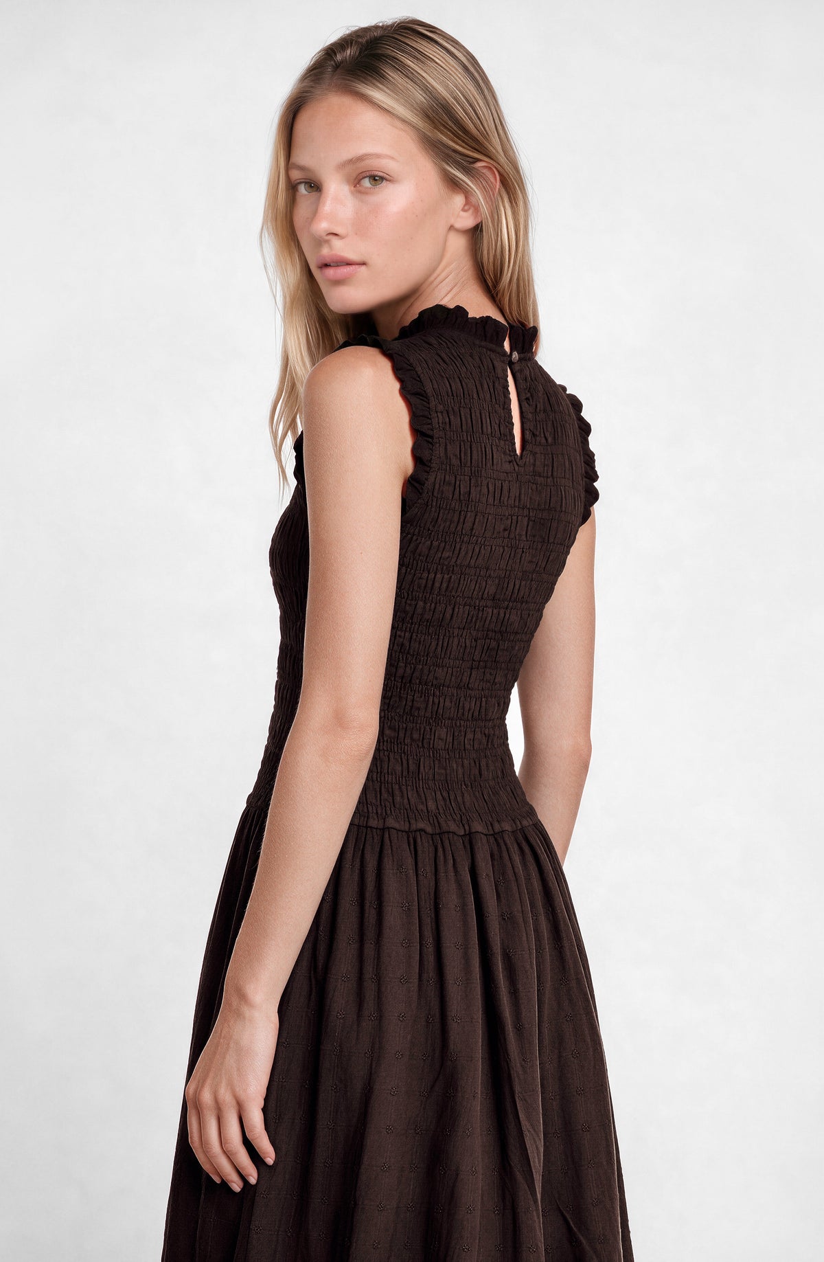Vestido Panal Sin Manga Brown