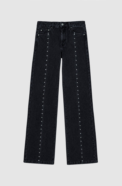 Pantalón Cortes Tachas Estrellas Grey