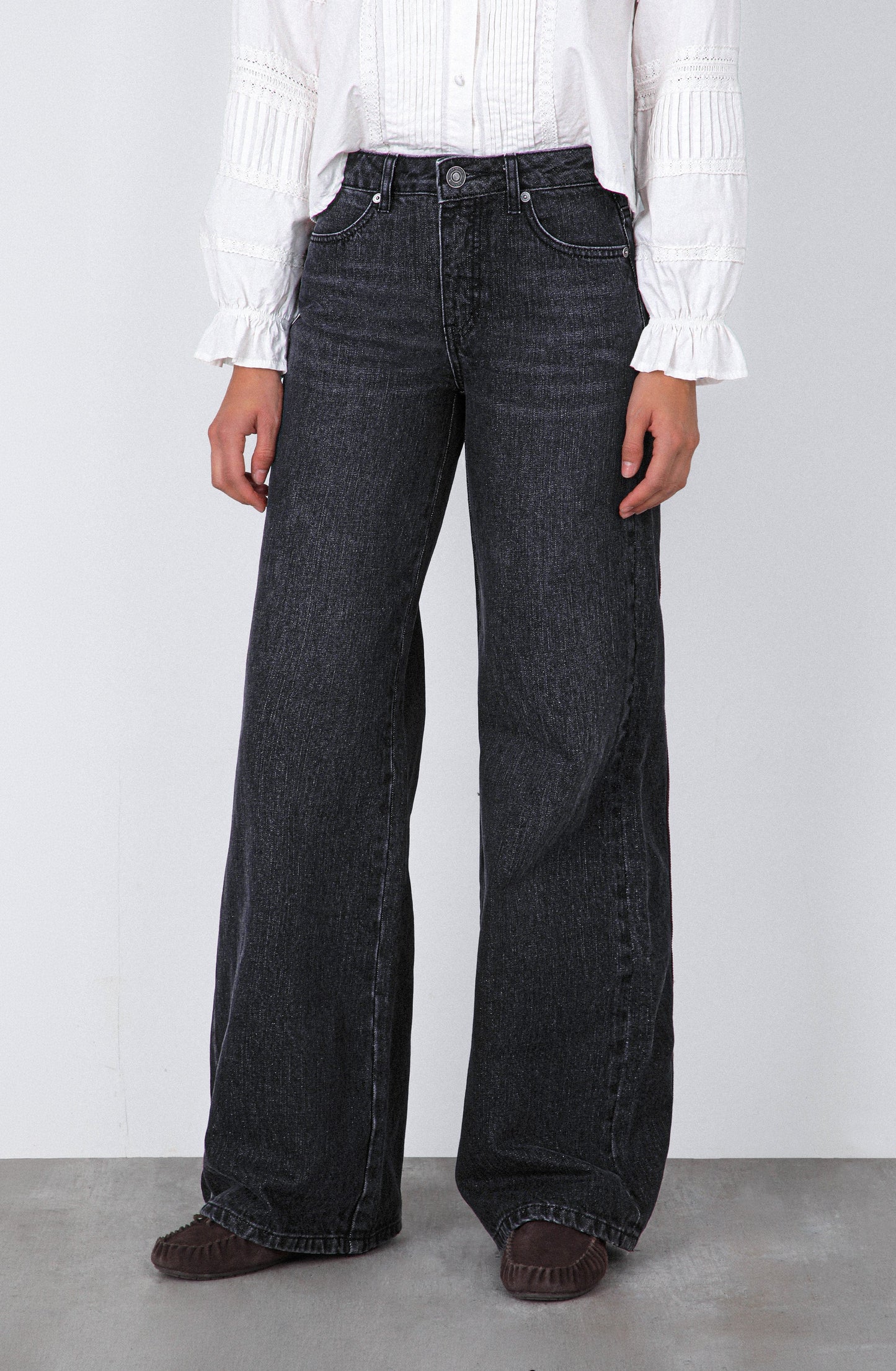 Pantalón Aplicación Denim Brown