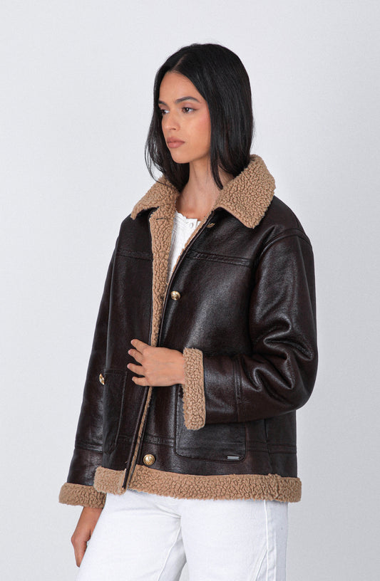 Casaca Pu Sherpa Brown