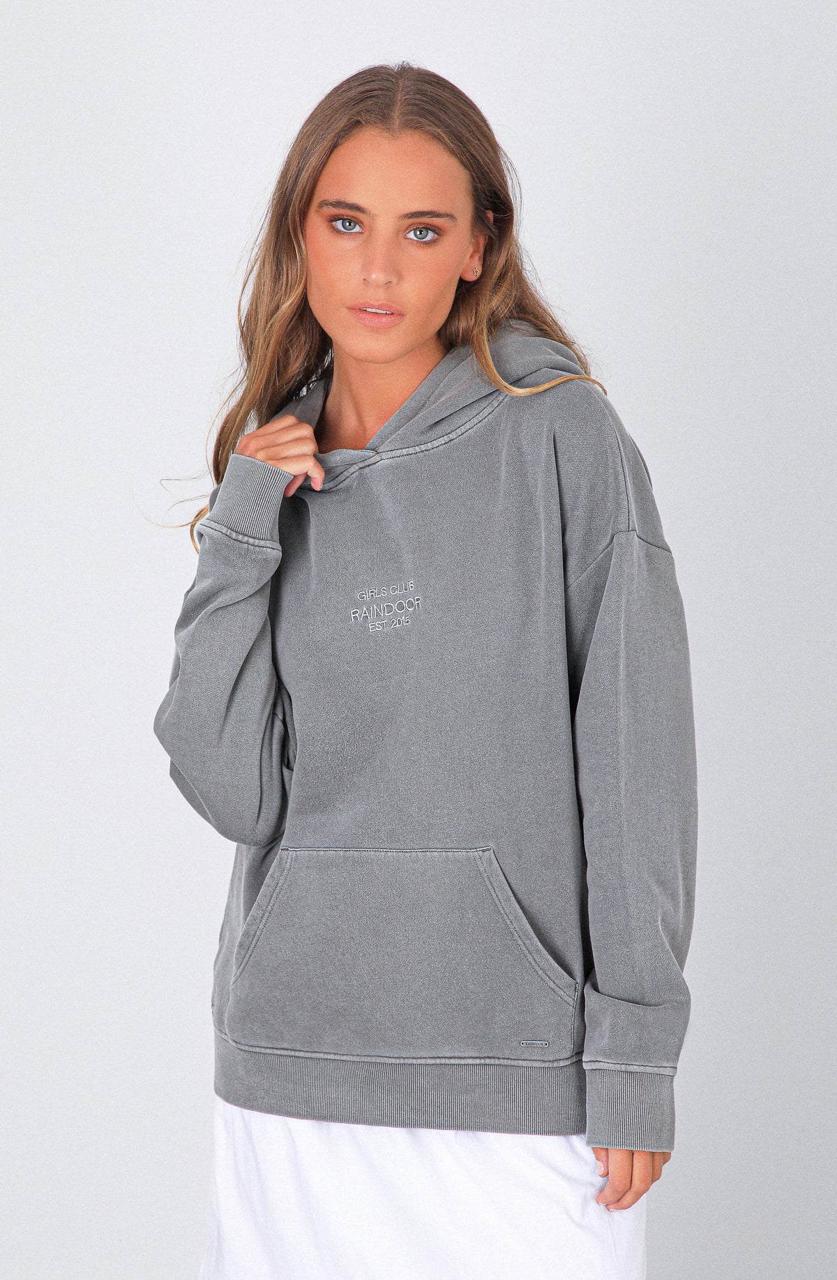 Polera Hoodie Raindoor Girls Grey