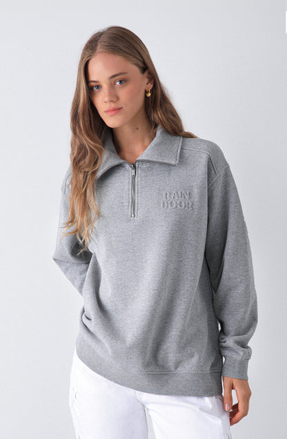 Polera Mid Zipper Grey Melange