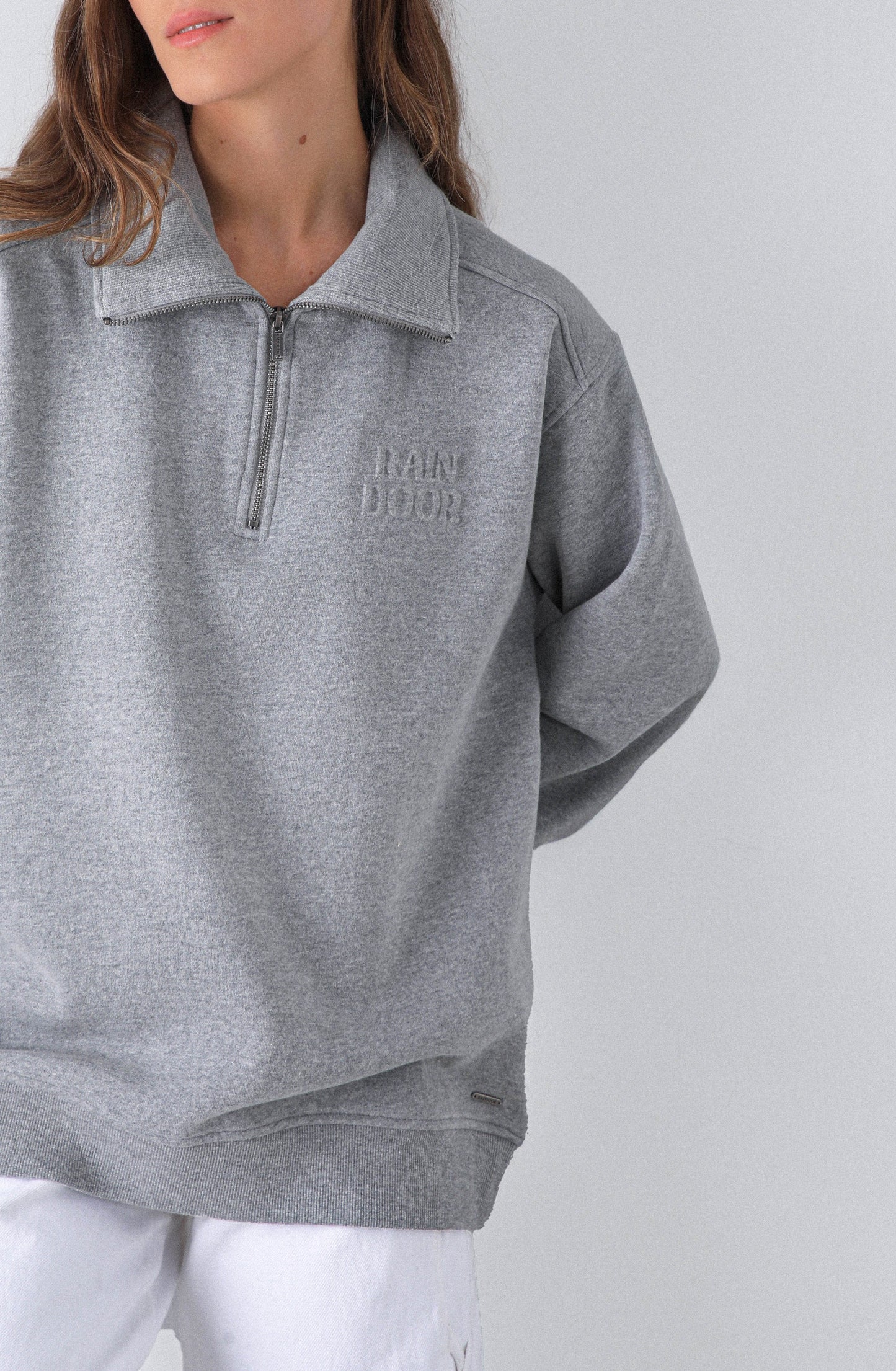 Polera Mid Zipper Grey Melange