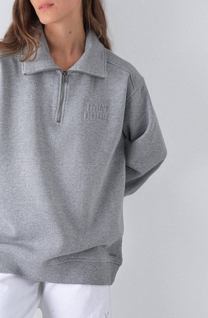 Polera Mid Zipper Grey Melange