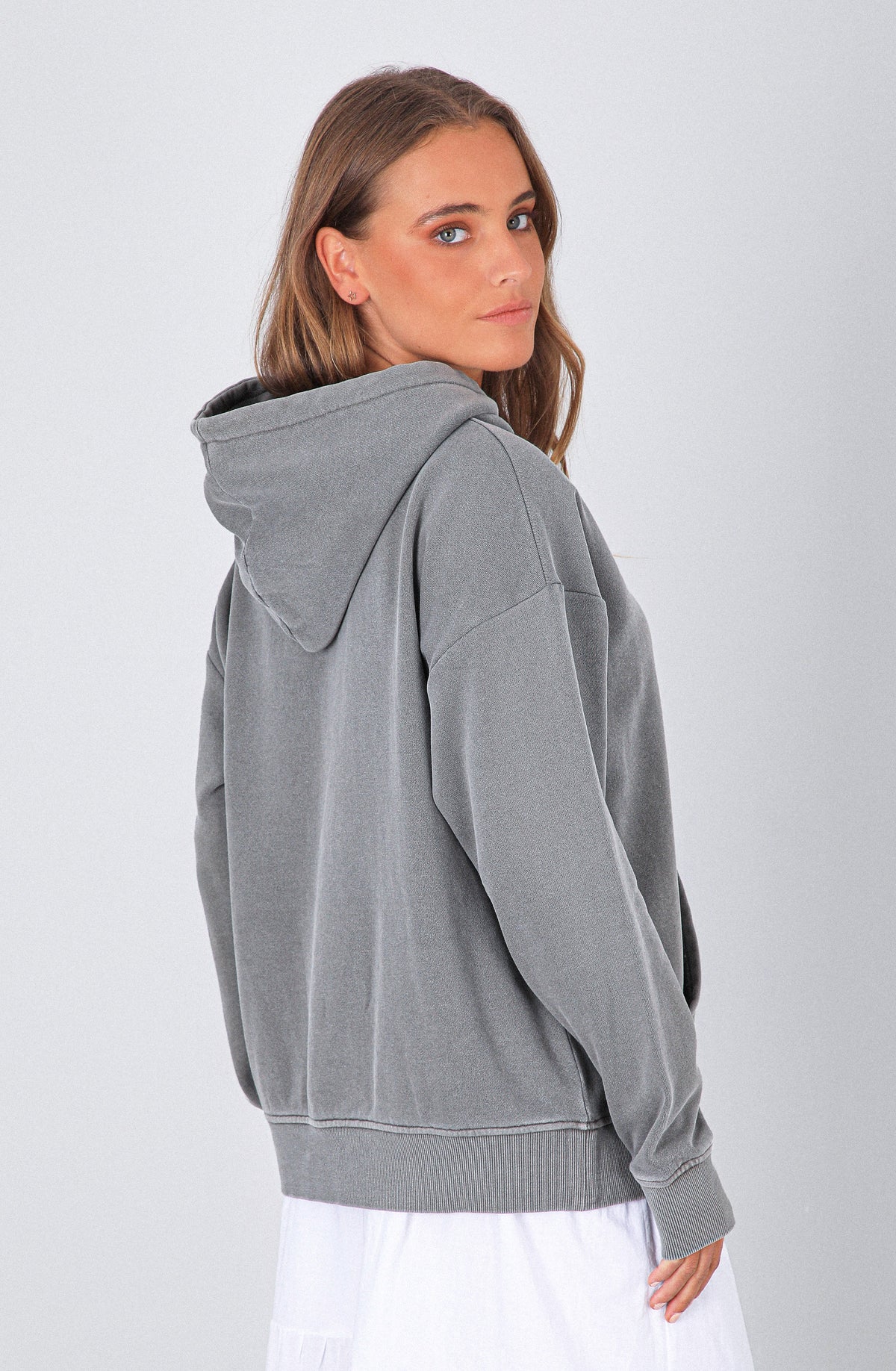 Polera Hoodie Raindoor Girls Grey