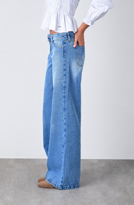 Pantalón Pretina Invertida Blue