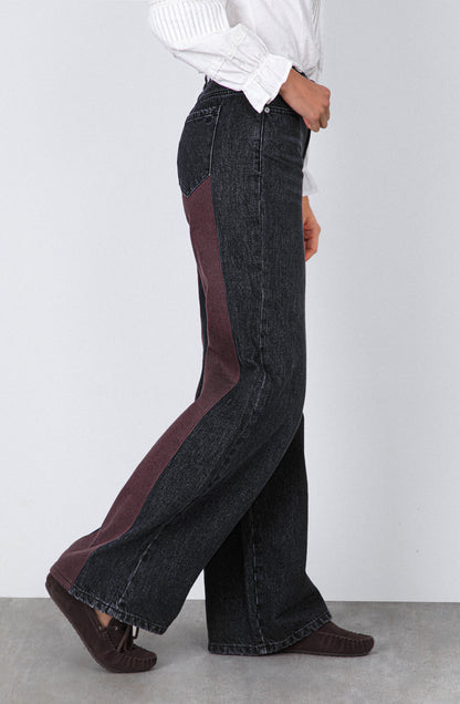 Pantalón Aplicación Denim Brown