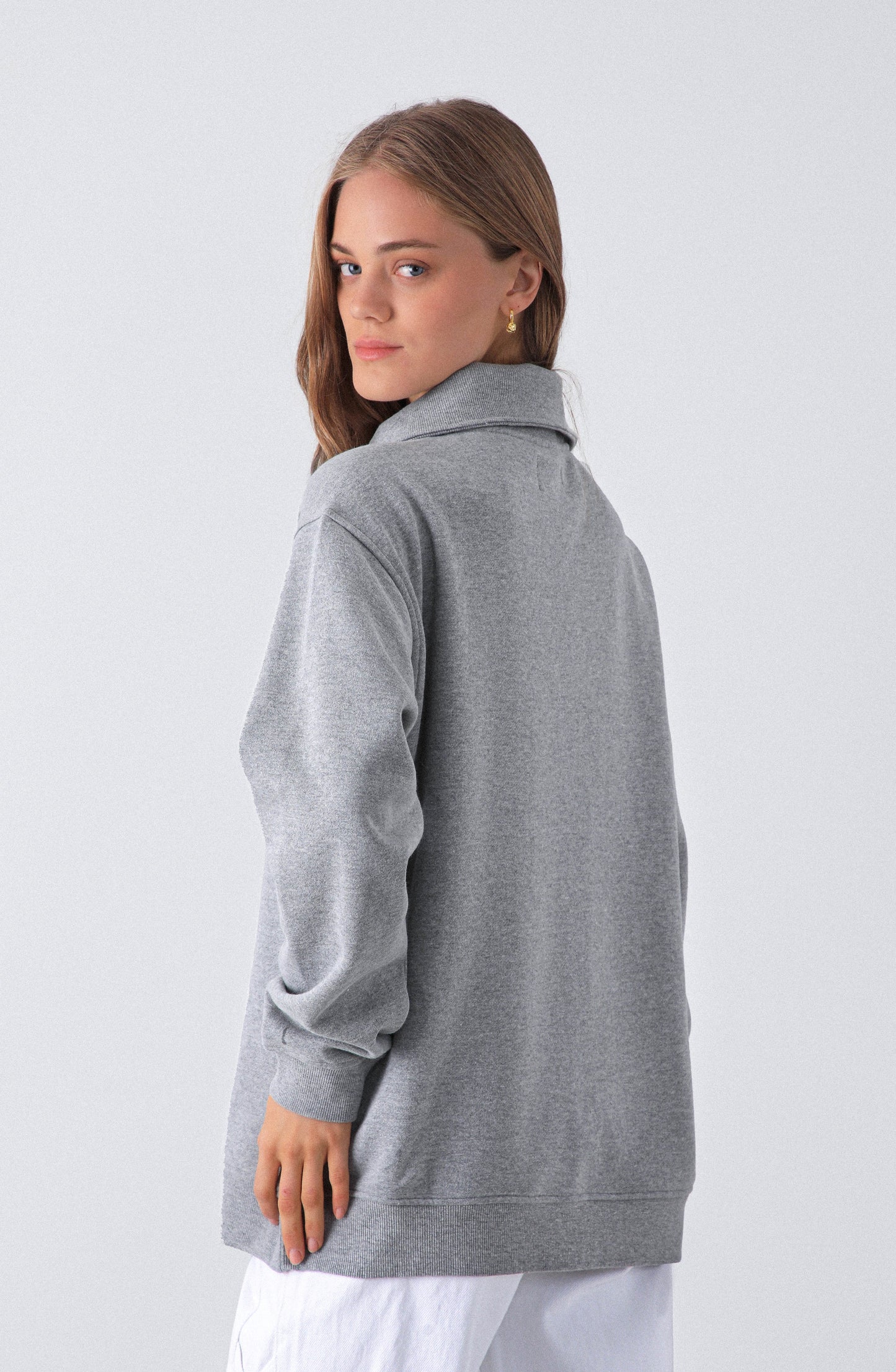 Polera Mid Zipper Grey Melange
