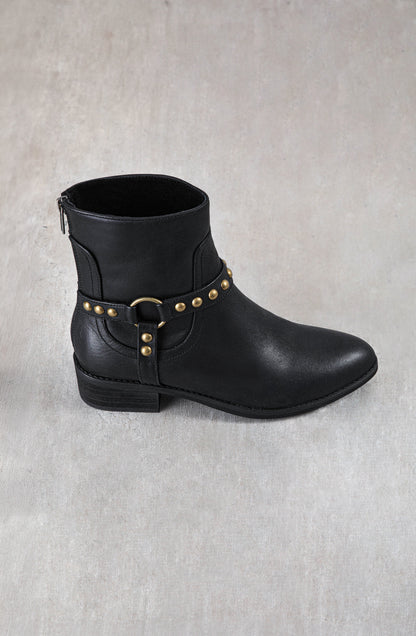 Botín Hebilla Tachas Black