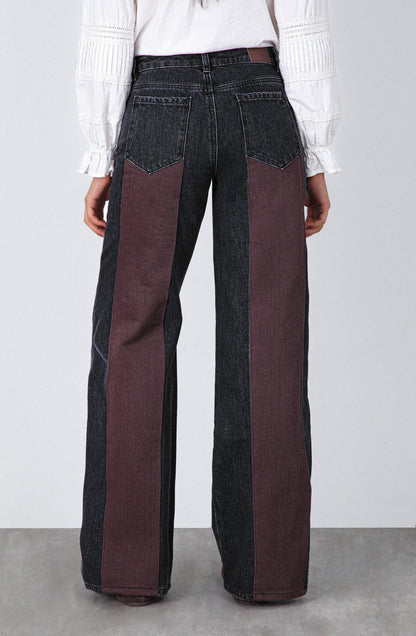 Pantalón Aplicación Denim Brown
