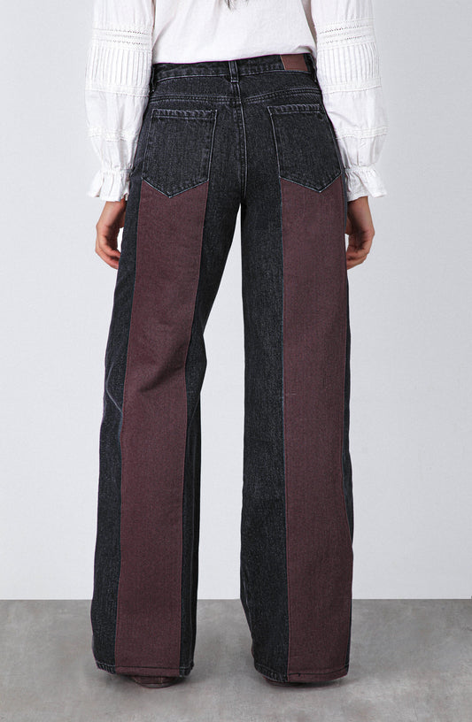 Pantalón Aplicación Denim Brown