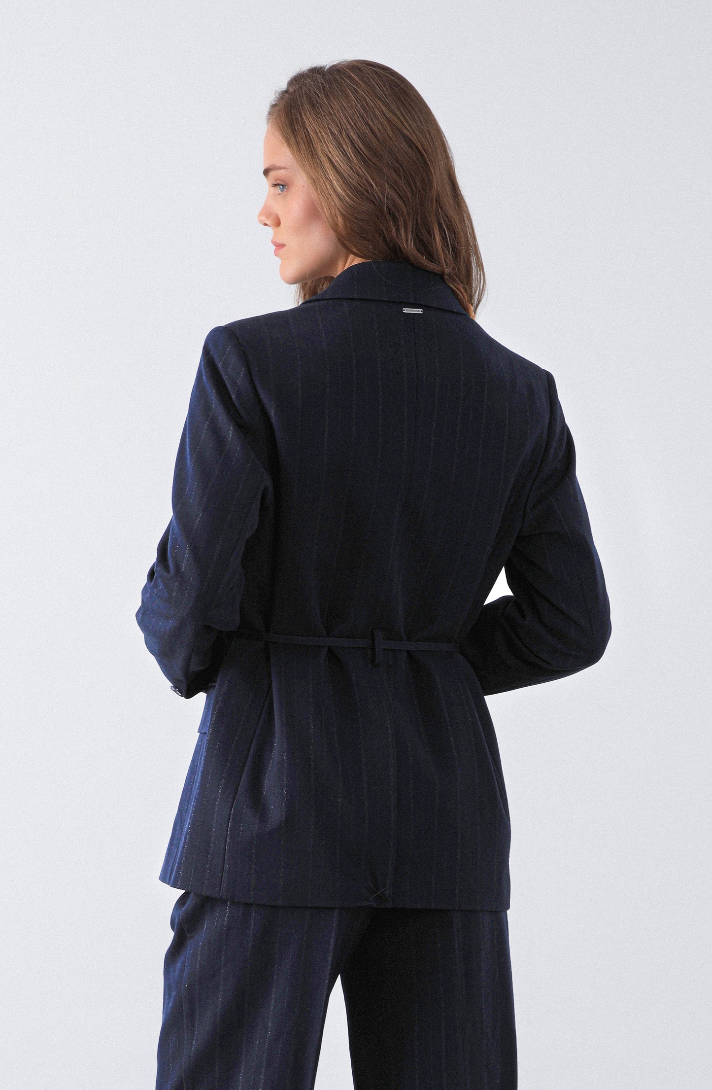 Blazer Lineas Lurex Navy