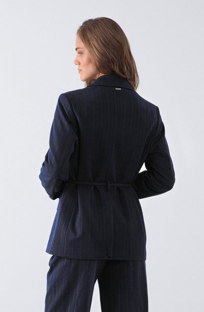 Blazer Lineas Lurex Navy