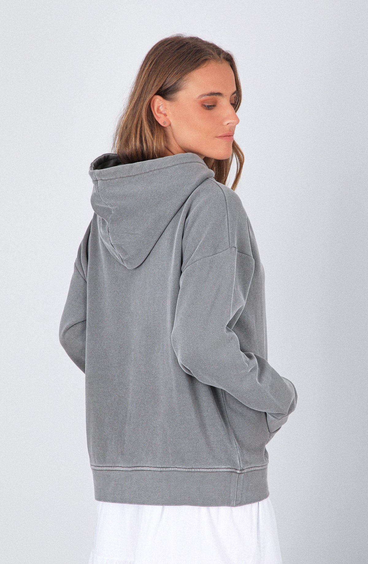 Polera Hoodie Raindoor Girls Grey