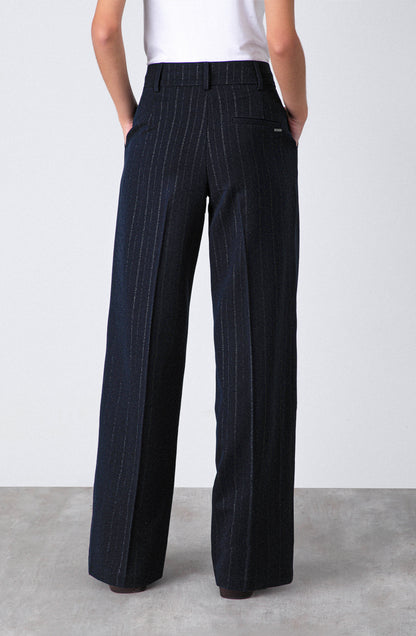 Pantalón Líneas Lurex Navy