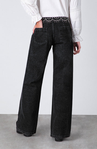Pantalón Cinturón Tachas Grey