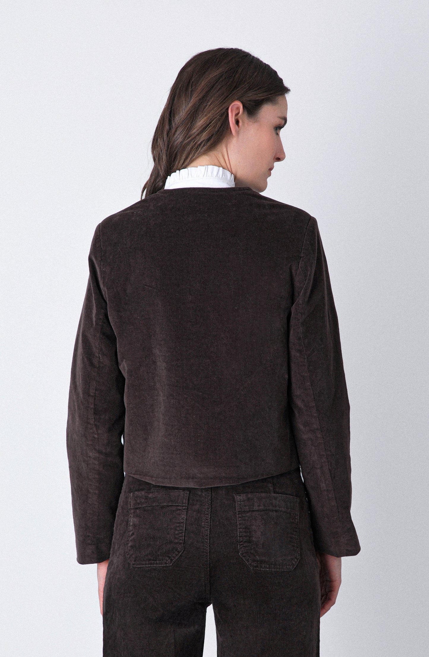 Casaca Botones Cotelé Brown