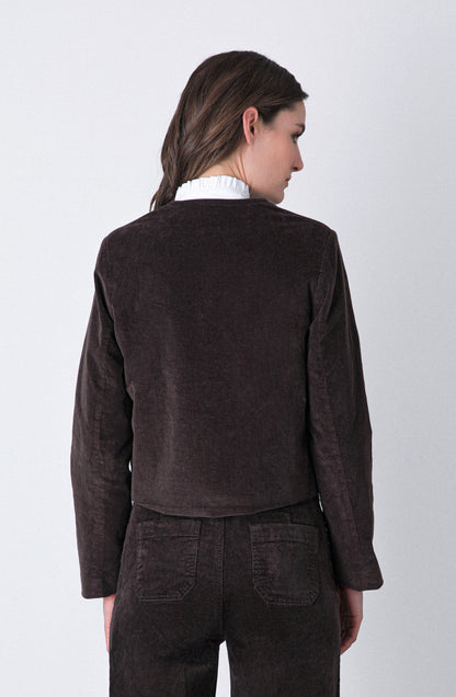 Casaca Botones Cotelé Brown
