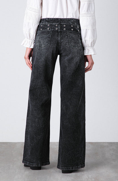 Pantalón Cinturón Ancho Black