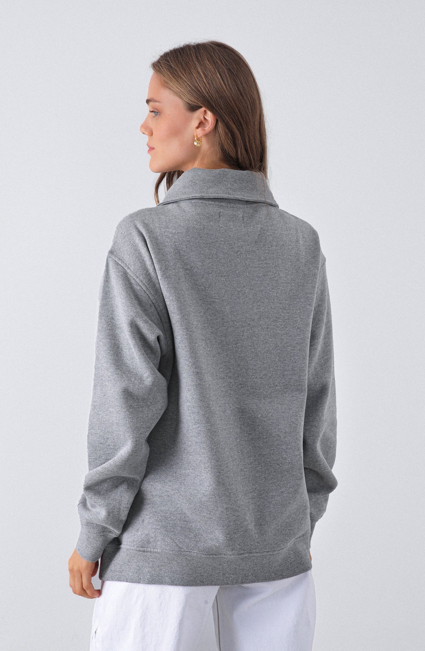 Polera Mid Zipper Grey Melange