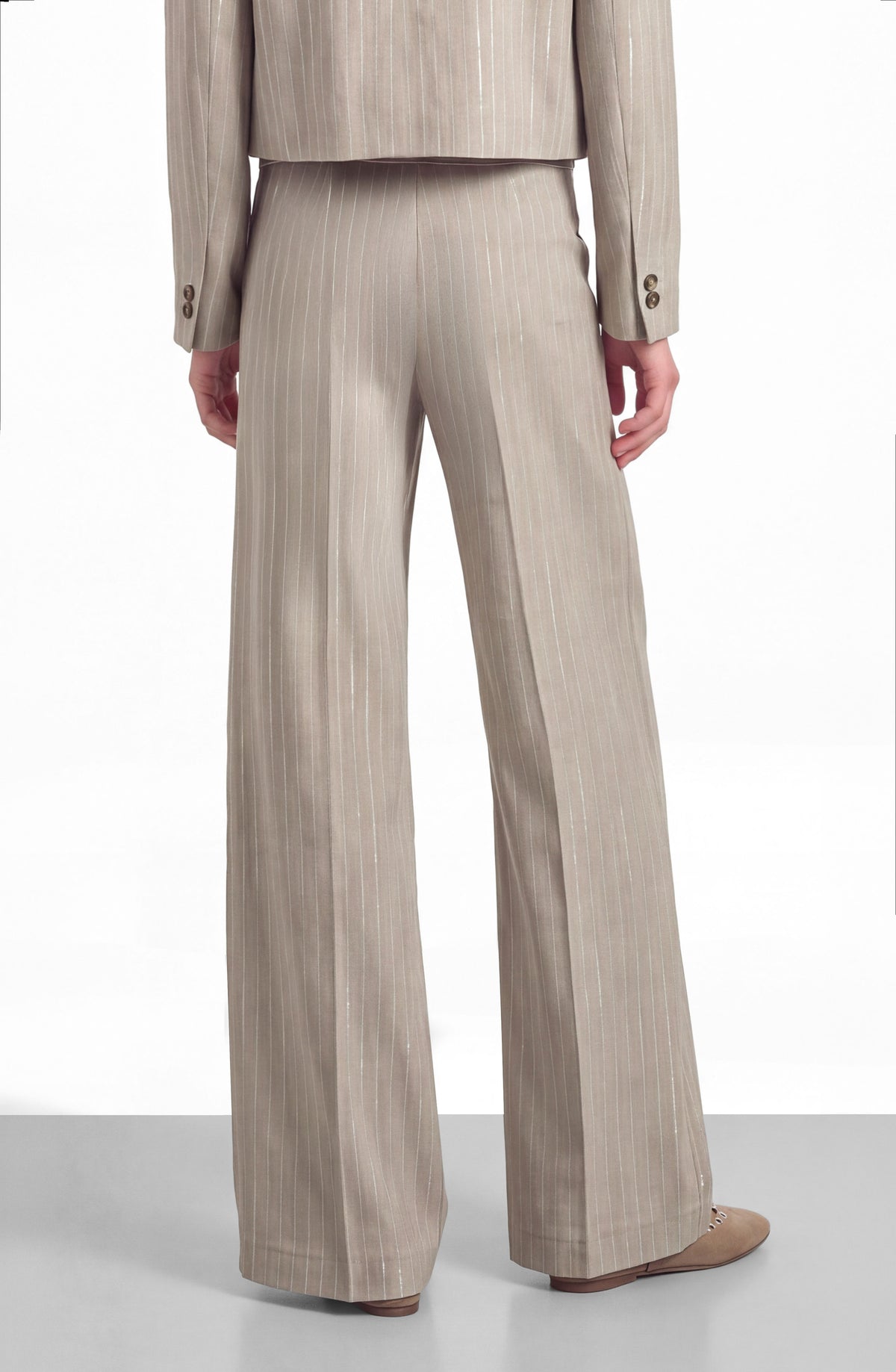 Pantalón Sastrero Lurex Beige