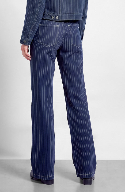 Pantalón Denim Rayado Indigo
